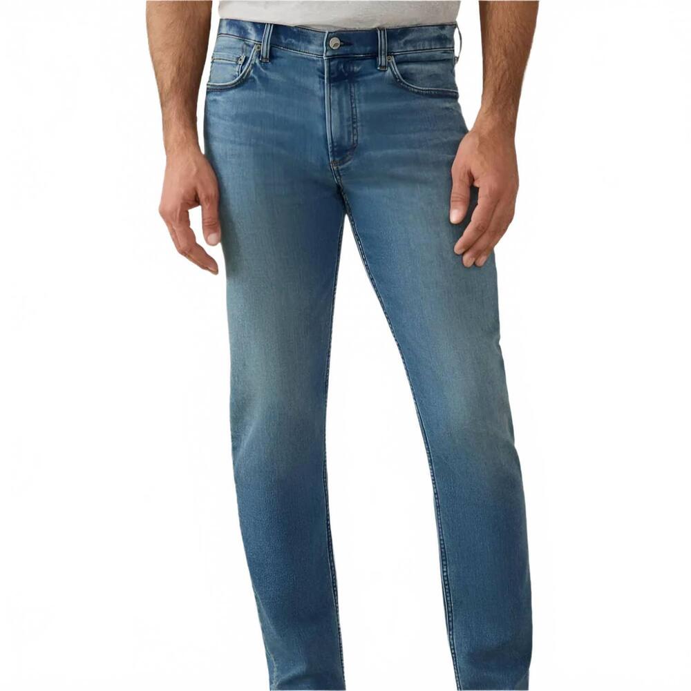 NEW FAHERTY men's stretch terry indigo 5 pocket pants in storm harbor